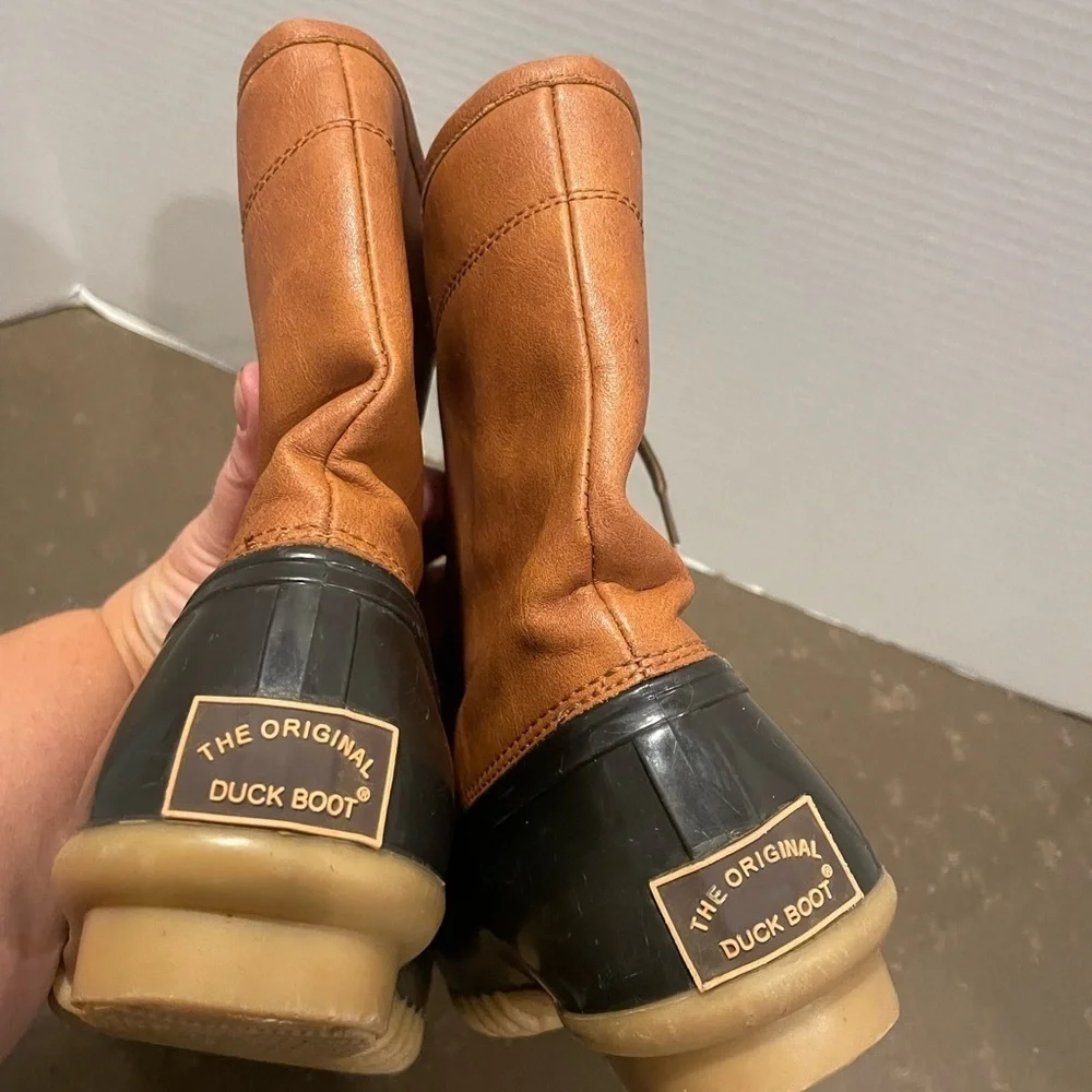 The Original Duck Brown and Black Plaid Lined Boots